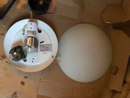 Photo of free Glass domed ceiling light. White (Watford Heath WD19) #1