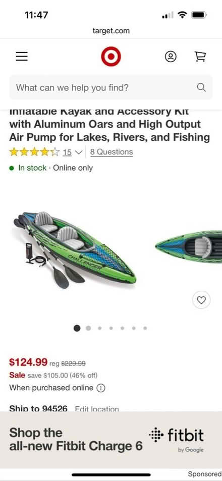 Photo of free Intex 2 person inflatable kayak (Richmond, CA) #3