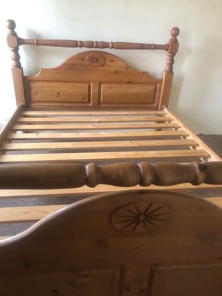 Photo of free Antique pine bed 5foot wide - S5 (S5) #1