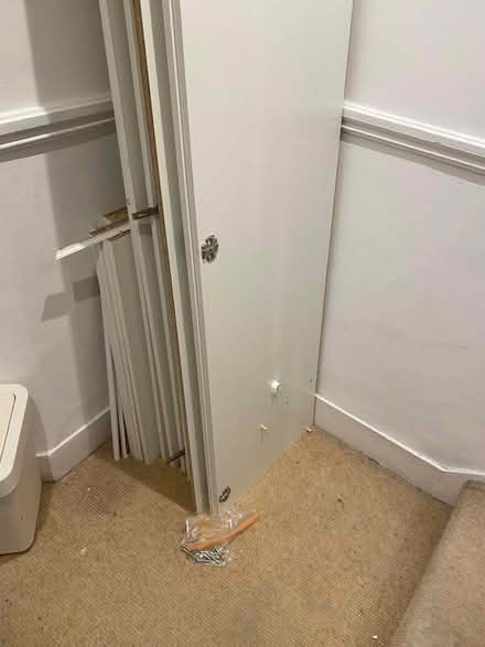 Photo of free 2 x single white flat pack ikea wardrobe (Barnes SW13) #2