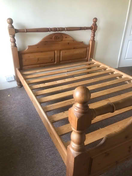 Photo of free Antique pine bed 5foot wide - S5 (S5) #2