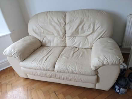 Photo of free 2 seater cream sofa (Woolton L25) #1