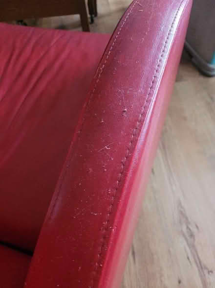 Photo of free Red leather swivel/rocker chair (Farnham Royal SL2) #1