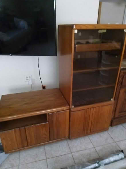 Photo of free Wood Tv stand and stereo cabinet (Des plaines) #1