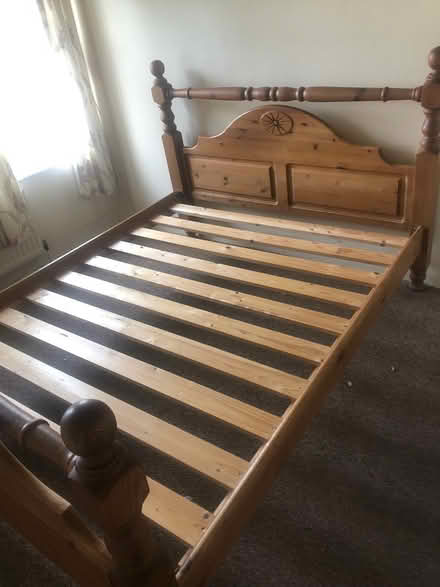 Photo of free Antique pine bed 5foot wide - S5 (S5) #4