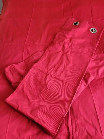 Photo of free IKEA red eyelet curtains (unlined) (Morley LS27) #2