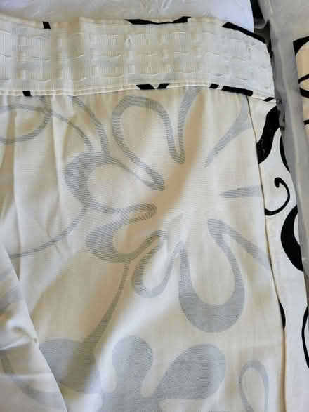 Photo of free Cream & black unlined curtains 51" x 71" (Morley LS27) #1