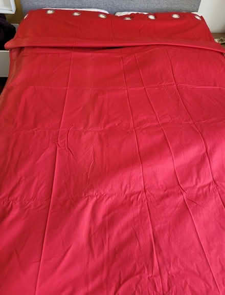 Photo of free IKEA red eyelet curtains (unlined) (Morley LS27) #1