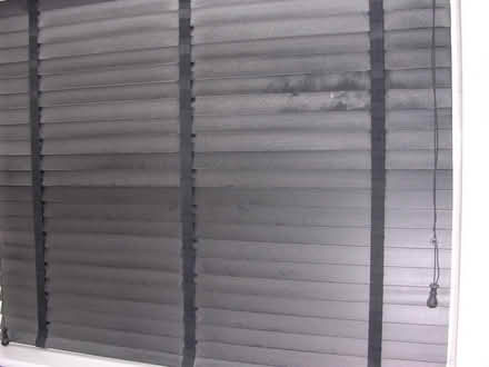Photo of free Black wooden slatted venetian blind (Hauxton CB22) #3