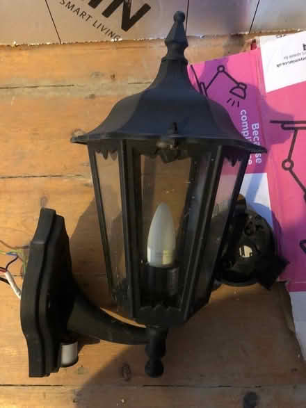 Photo of free B&Q Outdoor Victorian style wall mounted lantern w. PIR (Watford Heath WD19) #1