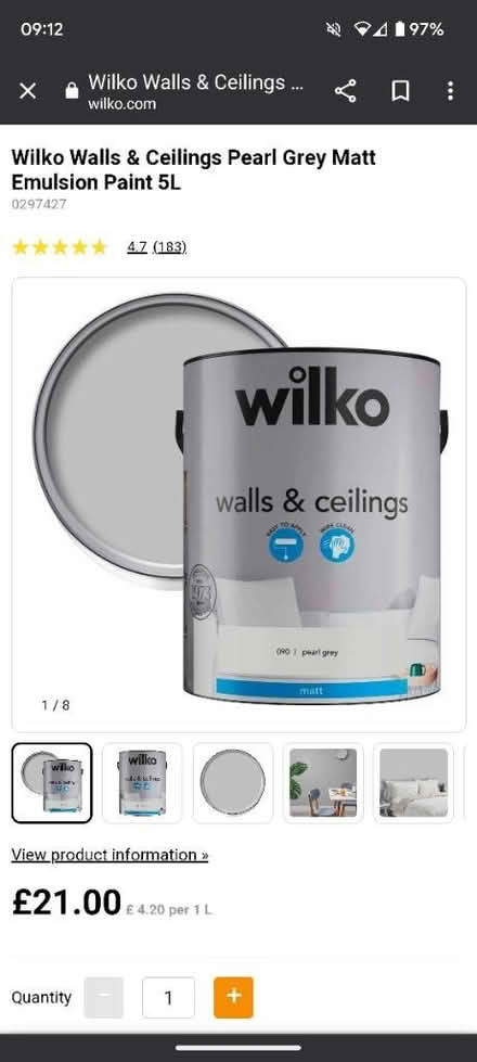Photo of Pearl Grey Wilko Paint LE7 (LE7) #1