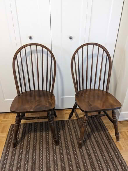 Photo of free Two dark-stained Windsor chairs (Clearview Ave. at Ellendale) #1
