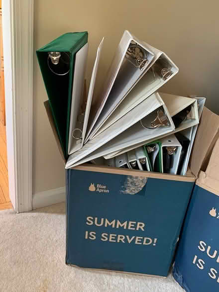 Photo of free Box of 3-ring binders (Manassas/Wellington area) #1