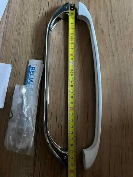 Photo of free New Chrome bath handle & used white metal handle (Heaton Chapel SK4) #1