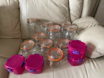 Photo of free Glass Clip Storage Jars & 4 Small Sistema pots (Carlisle CA3) #1