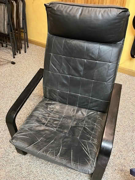 Photo of free Ikea leather "Poang" chair (near Rt 7 and Beulah Rd) #1