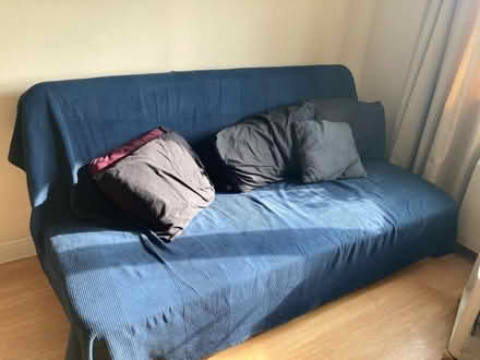 Photo of free 3 seater IKEA sofa bed, opens to double bed, beige cover (Balham SW17) #2