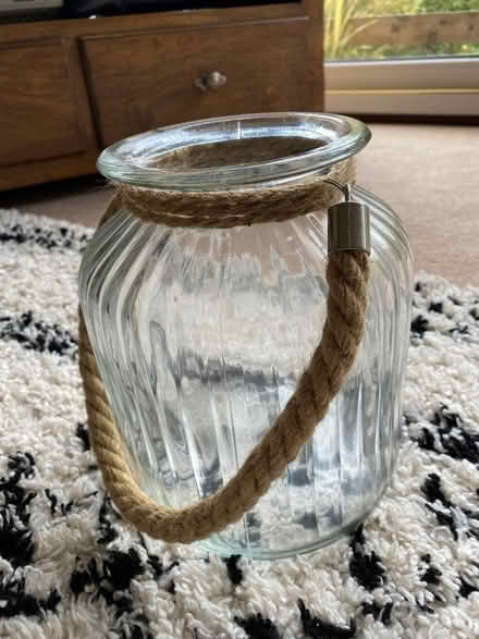 Photo of free Decorative glass jar with rope handle (Lower Walkley S6) #1