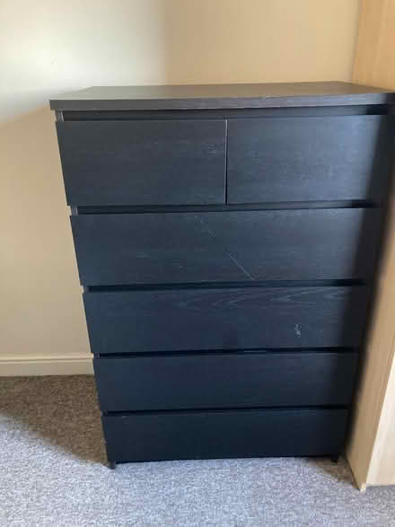 Photo of free Black-brown Chest of 6 drawers, IKEA Malm, 80x48x123cm (Balham SW17) #2