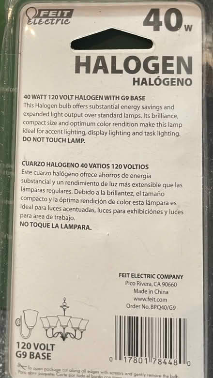 Photo of free Halogen bulb unopened G9 (Altamonte Maitland) #2