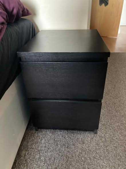 Photo of free Black-brown Bedside table/Chest of 2 drawers, IKEA Malm (Balham SW17) #4