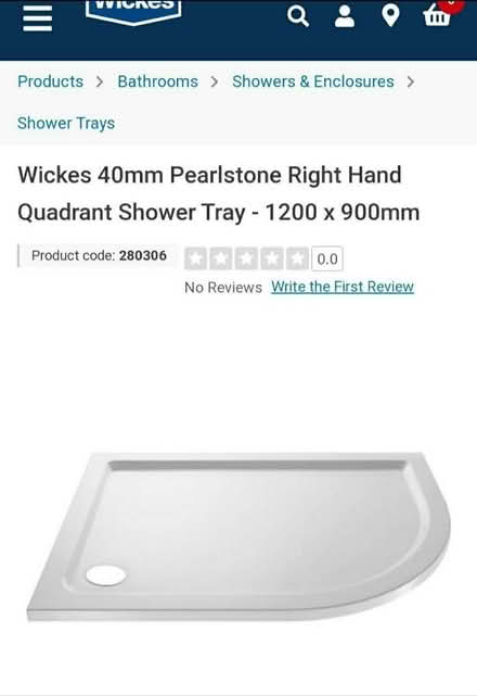 Photo of free New - shower tray (Wickford SS12 (Wick meadows)) #1