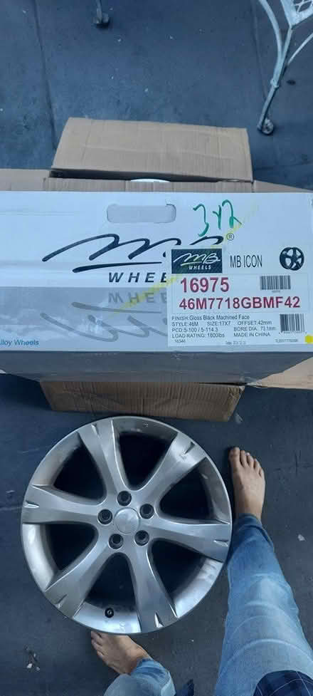 Photo of free MB Wheels for a Van (Palm & El Camino, Burlingame) #1