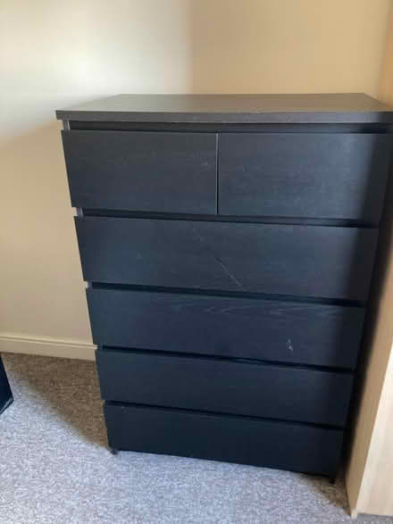 Photo of free Black-brown Chest of 6 drawers, IKEA Malm, 80x48x123cm (Balham SW17) #3