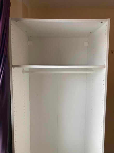 Photo of free White Wardrobe with rail and shelf, IKEA Pax, 75x58x201cm (Balham SW17) #4