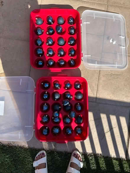 Photo of free Blue tree ornaments (Ripon) #2