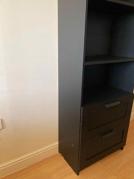 Photo of free Black-brown Bookcase w shelves & drawers, IKEA Brimnes (Balham SW17) #1