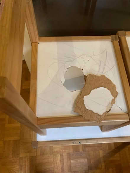 Photo of free child's table and chairs (one chair damaged) (Weybridge KT13) #2