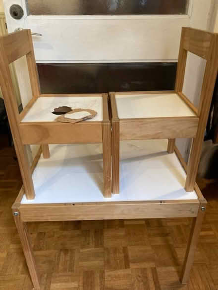 Photo of free child's table and chairs (one chair damaged) (Weybridge KT13) #3
