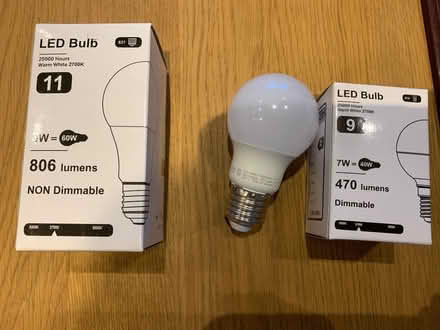 Photo of free 2 x E27, 1 x E14 lightbulbs - NEW (Cheadle Hulme SK8) #1