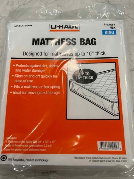 Photo of free Mattress Bag King (Kentlands in Gaithersburg) #1