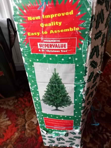 Photo of free 6foot Christmas tree and box of decorations (Barkingside IG6) #2
