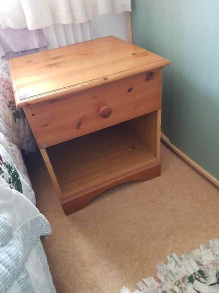 Photo of free Small pine bedside table. (Hersham KT12) #2