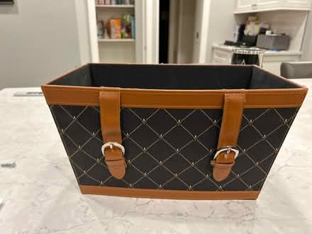 Photo of free Leather and fabric basket (Kentlands in Gaithersburg) #1