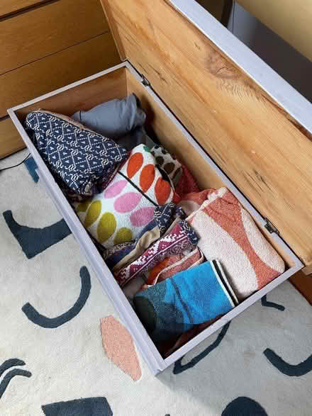 Photo of free Lilac wooden ottoman/linen box (Barnes SW13) #2