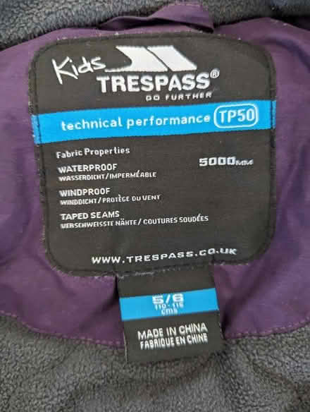 Photo of free Purple tresspass coat age 5/6 (BS7) #2