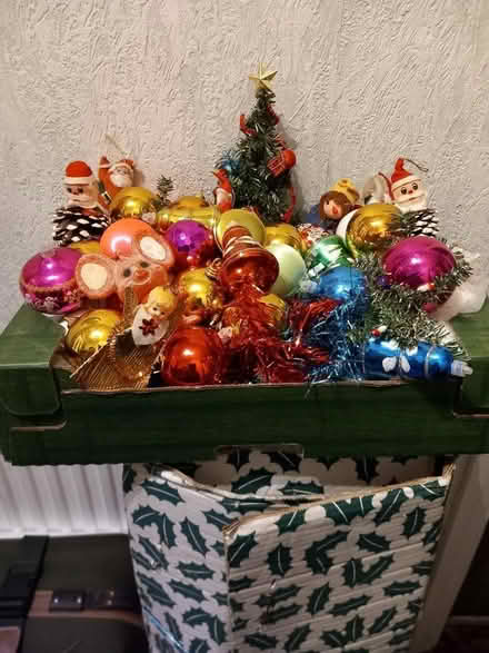 Photo of free 6foot Christmas tree and box of decorations (Barkingside IG6) #3
