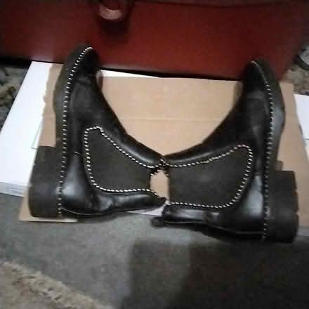 Photo of free pr ladies black short fancy bead ankle biker boots (Marton Bank FY3) #2