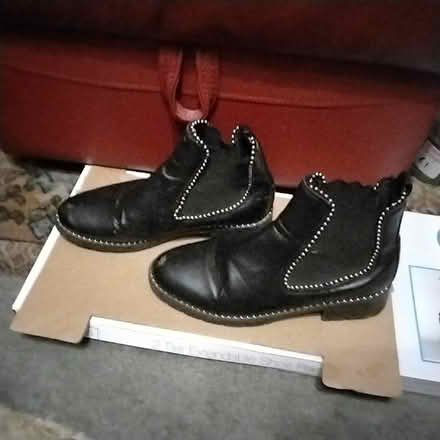 Photo of free pr ladies black short fancy bead ankle biker boots (Marton Bank FY3) #1
