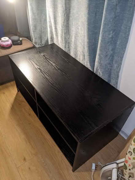 Photo of free Black console table TV stand with shelves (collection only) (Hillingdon UB8) #1
