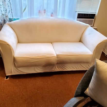 Photo of free love seat with beige cover (Westford) #1