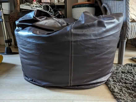 Photo of free Faux leather brown beanbag (West Croydon CR0) #1