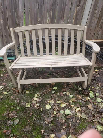 Photo of free Outdoor gliding wood bench (Edmonds) #1