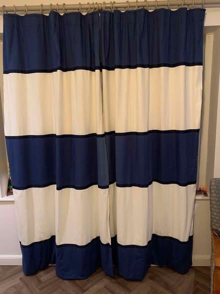 Photo of free Full length navy & white curtains (Colchester CO1) #3