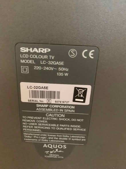 Photo of free Sharp Aquos 32” TV (Mere BA12) #2