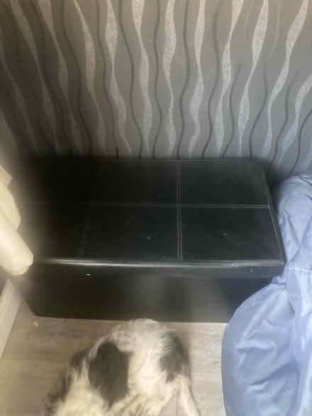 Photo of free Black leather ottoman /toy box (Stafford ST17) #1